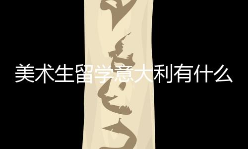 美术生留学意大利有什么要求？